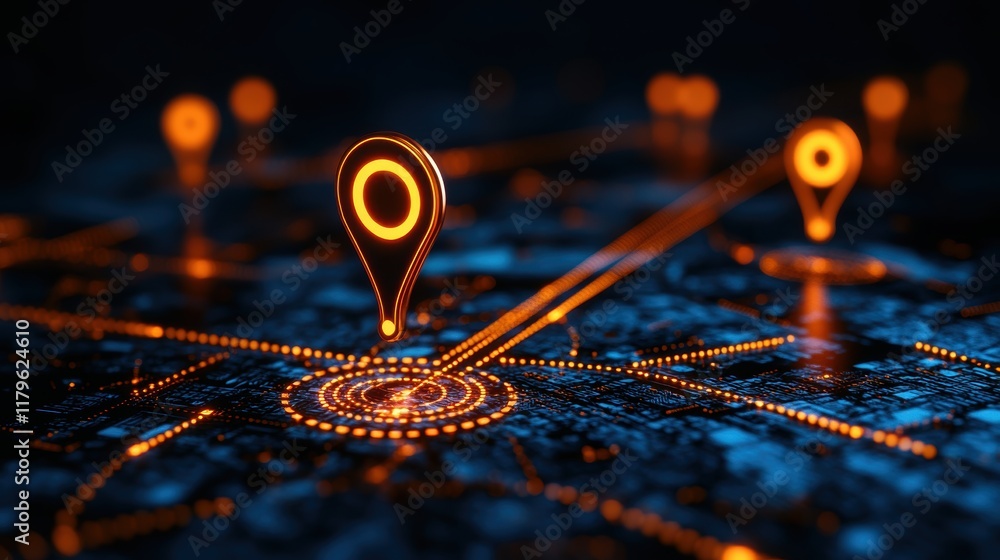 Poster illuminated light bulb on complex circuit board with intricate wiring creating a high-tech ambiance 