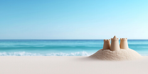 Obraz premium 砂のお城・砂浜とビーチ