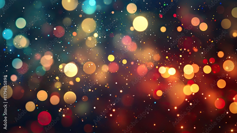 Poster vibrant and dynamic abstract background with colorful light trails and bokeh effects for creative de