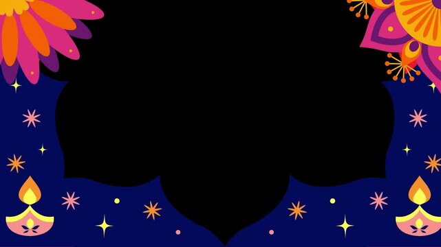 Retro pattern background with moving flowers