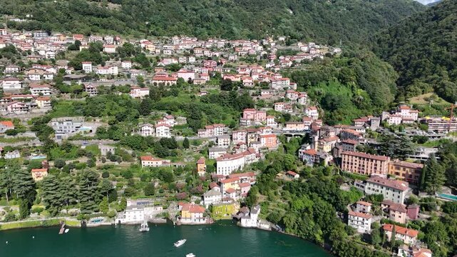 Bird's-eye view of Nesso, Lake Como, Italy