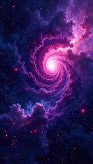 Swirling black and deep purple nebulae, cosmic dust , wallpaper, pattern