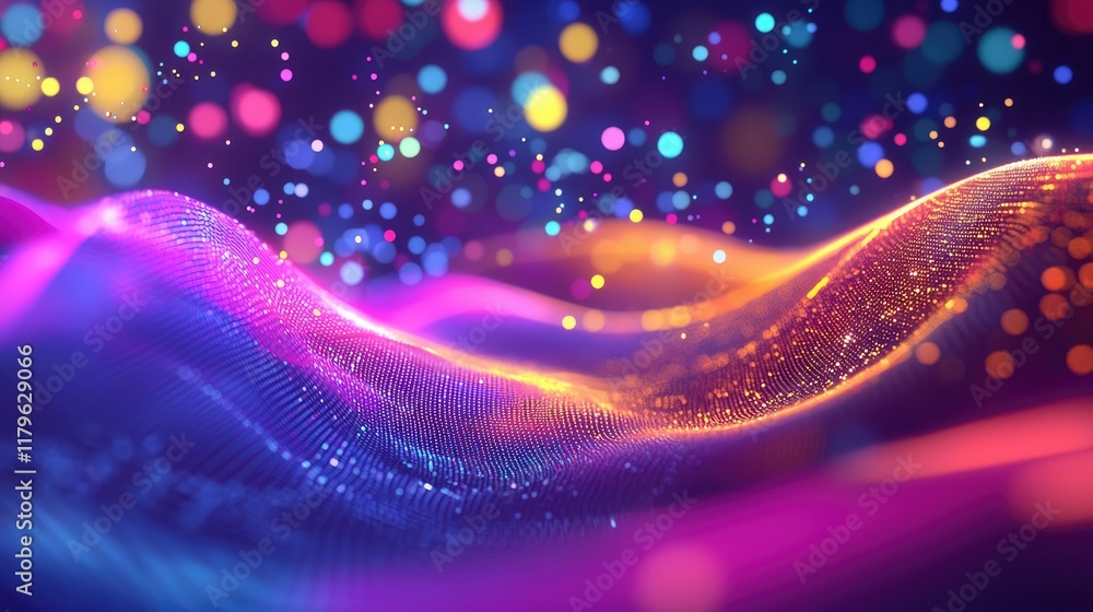 Aufkleber Abstract digital financial data visualization with colorful graphs, data points, and glowing elements representing data analysis and market trends