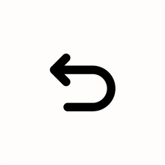 Minimalistic Black Arrow Loop Symbol on White Background


