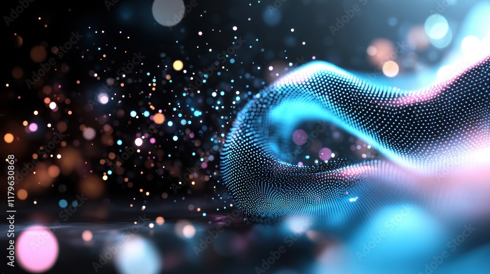 Poster vibrant abstract background featuring intricate dots and lines creating a dynamic visual experience 