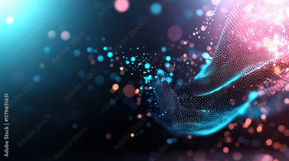 Aufkleber Intricate Abstract Technology Background Featuring Interconnected Dots and Lines Creating a Dynamic Digital Atmosphere
