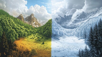 Transition of Seasons in Nature