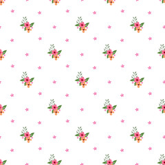 Celebrating Flowers Seamless Vector Pattern Design