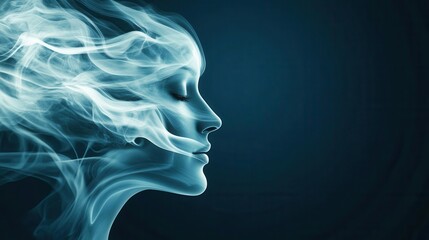 Ethereal Smoke Woman Silhouette with Soft Mysterious Vibe