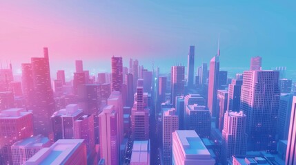 Fototapeta premium Cityscape at Sunset