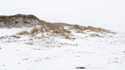 Strand Dänemark im Winter Jütland Schnee