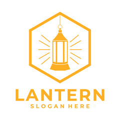 Lantern Retro Lamp logo design vector. Vintage Lantern logo design vector