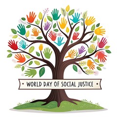 Obraz premium World Day of Social Justice. Poster, Banner, post. Story. 