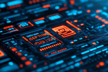 Obraz premium Abstract digital circuit board technology