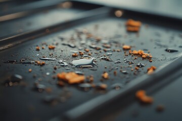 Grimy Stovetop with Greasy Marks and Burnt Spots - Dirty Kitchen Surface Covered in Oil Splatters and Stains