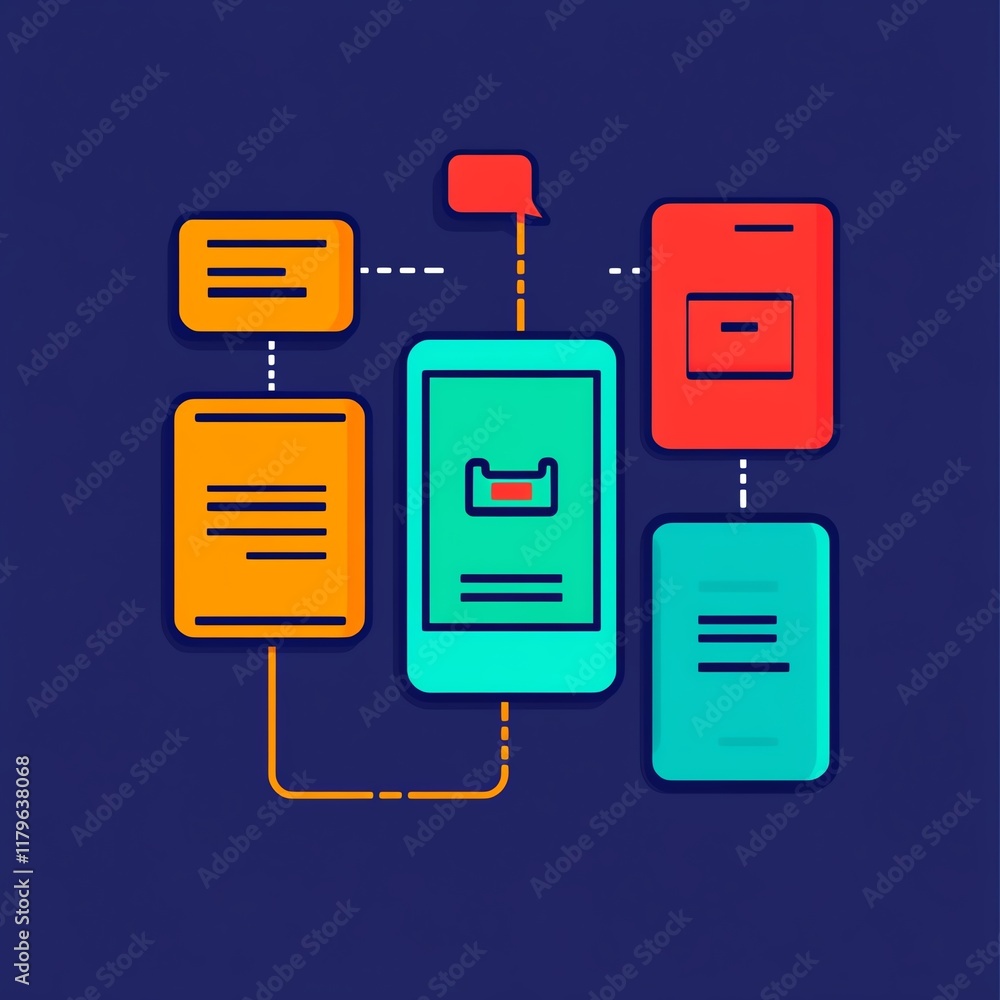 Wall mural mobile app workflow, data connection