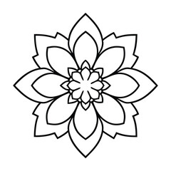 cherry blossom flower mandala line art vector illustration