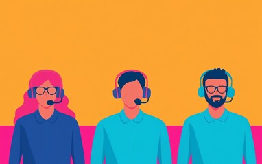 Diverse customer support team illustration