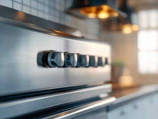Polished Stainless Steel Hood in Professional Kitchen Setting
