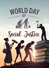 Obraz premium World Day of Social Justice. Poster, Banner, post. Story.