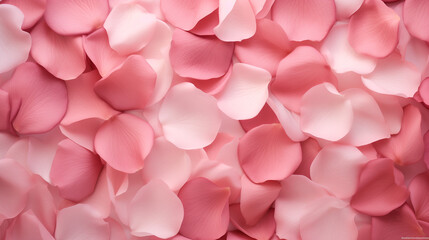 Obraz premium Pink and white rose petals covering a soft background