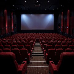 Obraz premium cinema auditorium with red chairs