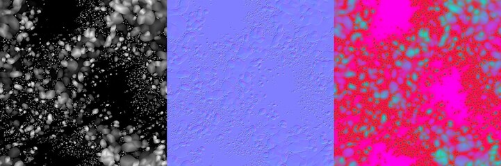 Rock Field Small Simple Fracture Gravel Stylish Seamless Tiled Texture Height Map Normal Map RGB Mask AO Map