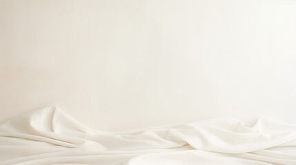 Soft white fabric draped on light background