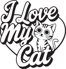 I love my cat T-shirt design