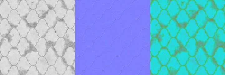 Obraz premium Modern Crack Floor Capsule Merged Design Artistic Seamless Tiled Texture Height Map Normal Map RGB Mask AO Map