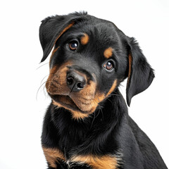 Fototapeta premium puppy Rottweiler on white