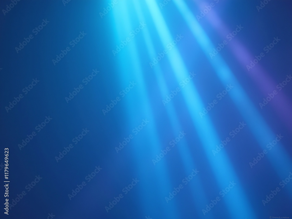 Poster a background of soft blue hues is illuminated by neon light rays that appear as magical and dreamlik