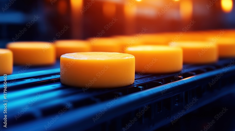 Poster a row of vibrant yellow candles illuminating a softly lit environment creating a warm and inviting a
