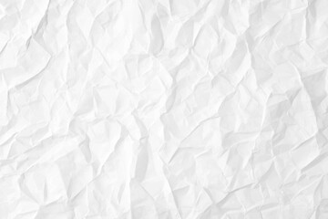 Obraz premium White crumpled paper texture background, white color paper background for design and decoration with copy space, crinkled textured sheet of paper, blank sheet of white paper. Generative Ai