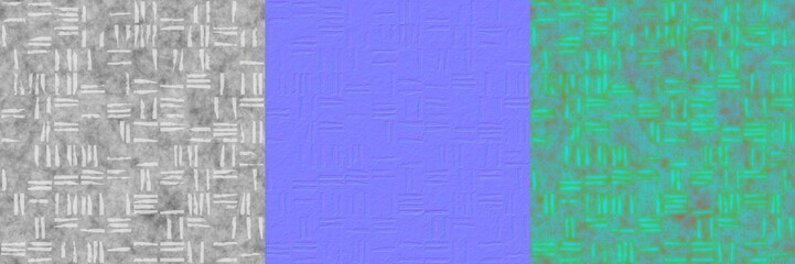 Modern Crack Floor Random Rectangle Chip Luxury Seamless Tiled Texture Height Map Normal Map RGB Mask AO Map