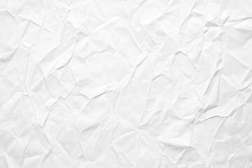 Obraz premium White crumpled paper texture background, white color paper background for design and decoration with copy space, crinkled textured sheet of paper, blank sheet of white paper. Generative Ai