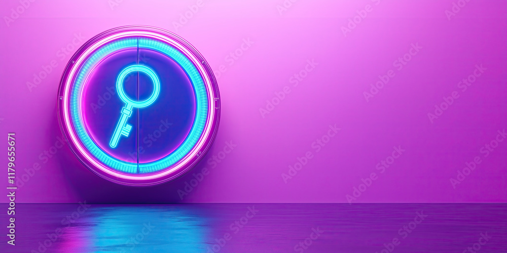 Aufkleber glowing digital vault with holographic key symbolizing security and access
