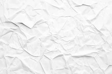 Fototapeta premium White crumpled paper texture background, white color paper background for design and decoration with copy space, crinkled textured sheet of paper, blank sheet of white paper. Generative Ai