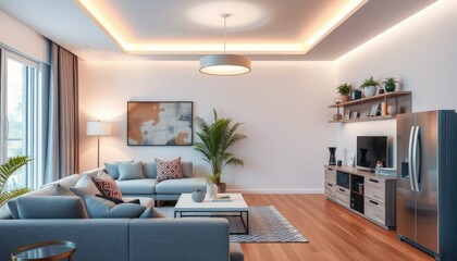 Modern Living Room Interior Design: Cozy and Stylish Apartment Home