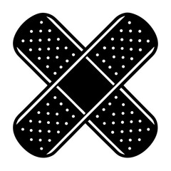 Bandages and medical tape silhouette