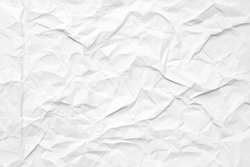 Obraz premium White crumpled paper texture background, white color paper background for design and decoration with copy space, crinkled textured sheet of paper, blank sheet of white paper. Generative Ai