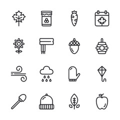 A set of icons for the season of fall