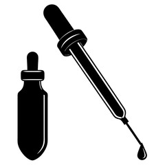 Pipette  and dropper vector silhouette vector