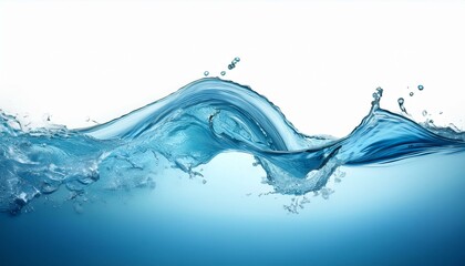 Fototapeta premium blue water wave isolated on white background,water, splash, wave, abstract, bubble, blue, liquid, drop, 