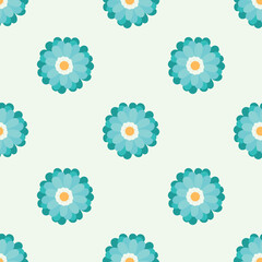 Minimal blue flower pattern 