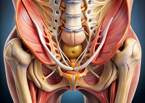 High-Detail Anatomy Acetabulum: Human Hip Joint Socket Stock Photo