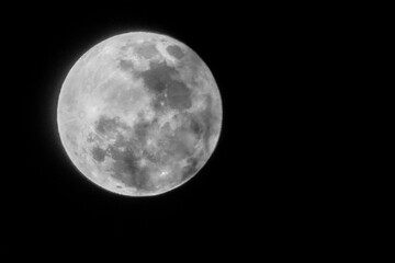 Full moon in the night sky