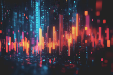 Obraz premium Abstract background Digital data financial investment and trading graph chart.
