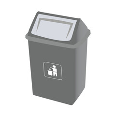 gray trash can icon,vector illustration on white background,