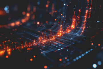 Obraz premium Abstract background Digital data financial investment and trading graph chart.
